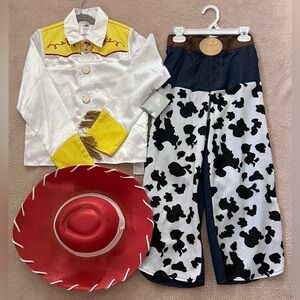 Disney Jessie Toy Story 3 Piece Official Costume Hat Shirt Pants 9 10 NEW Tags